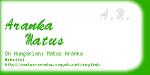 aranka matus business card